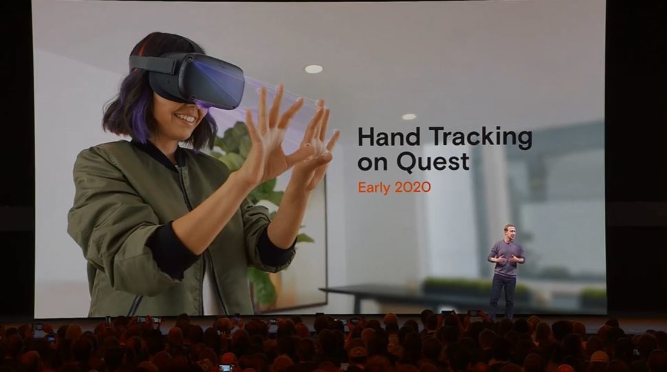 Recurso de monitoramento de mãos do Oculus Quest