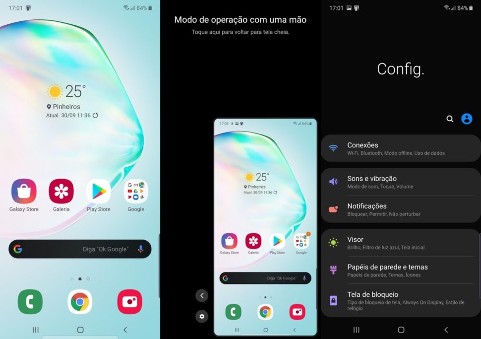 Interface One UI do Galaxy Note 10+