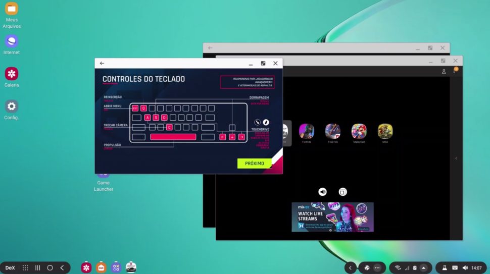 Game Launch mostra comandos do teclado para games no Samsung Dex