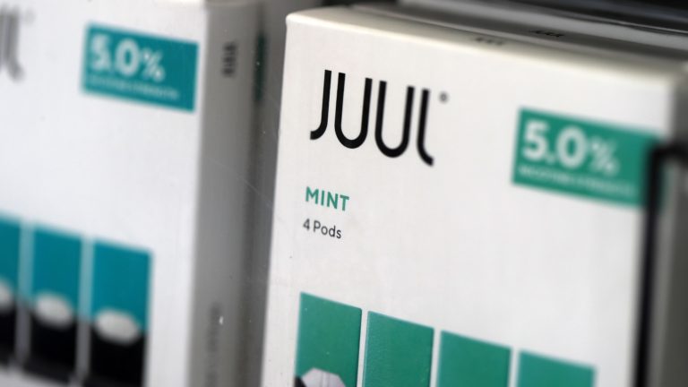 Embalagem do cigarro eletrônico Juul sabor menta