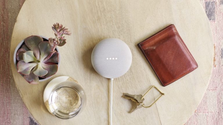 Google Nest Mini na cor giz