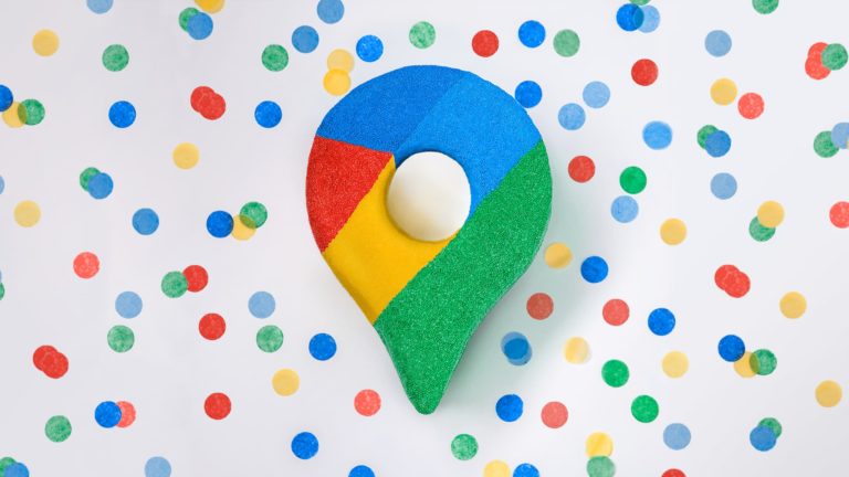 Ícone do Google Maps de comemoração dos 15 anos da plataforma