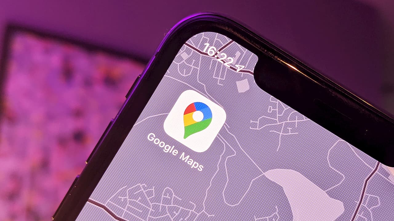 Logo do aplicativo Google Maps em um iPhone