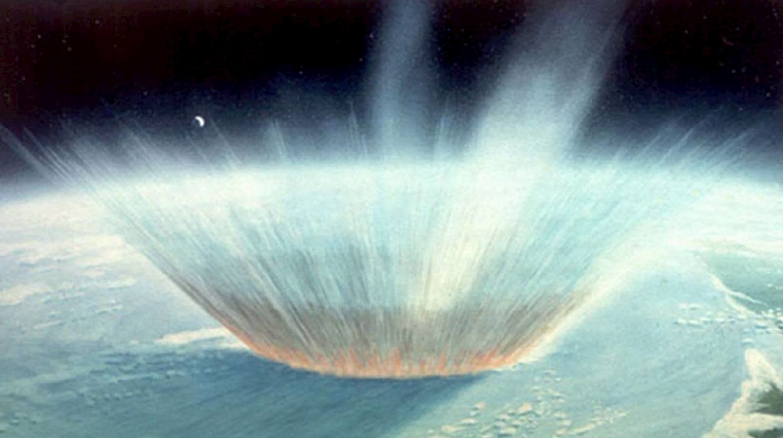 Conceito artístico de um grande impacto de asteroide