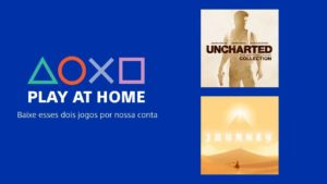 Banner da iniciativa Play at Home, da Sony