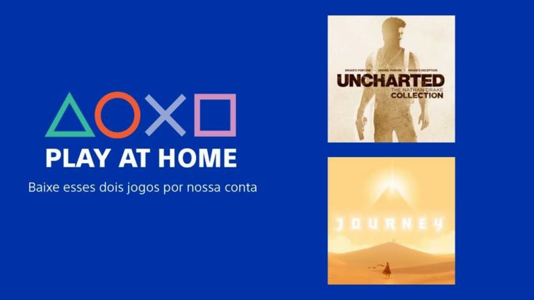 Banner da iniciativa Play at Home, da Sony