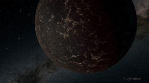 Ilustração de exoplaneta rochoso. Crédito: NASA/JPL-Caltech/R. Hurt (IPAC