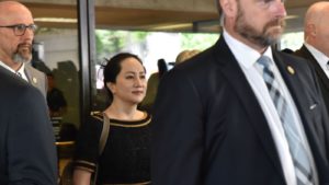 Meng Wanzhou na Suprema Corte da Columbia Britânica, em 27 de maio de 2020.