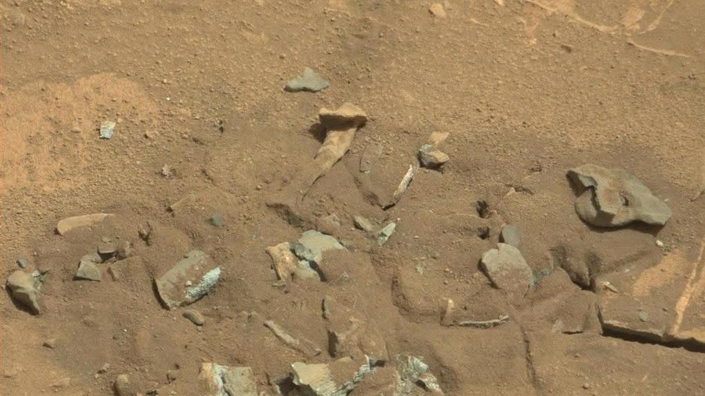 Imagem que parece de osso da coxa humana em Marte. Crédito: NASA/JPL-Caltech