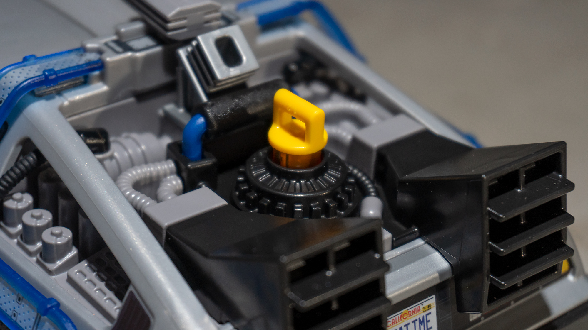 Detalhe do DeLorean, da Playmobil