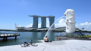 Foto de arquivo do Merlion Park em Singapura a partir de 15 de maio de 2020.