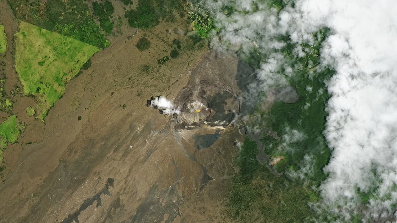 Imagem aérea do vulcão Halema'um'u