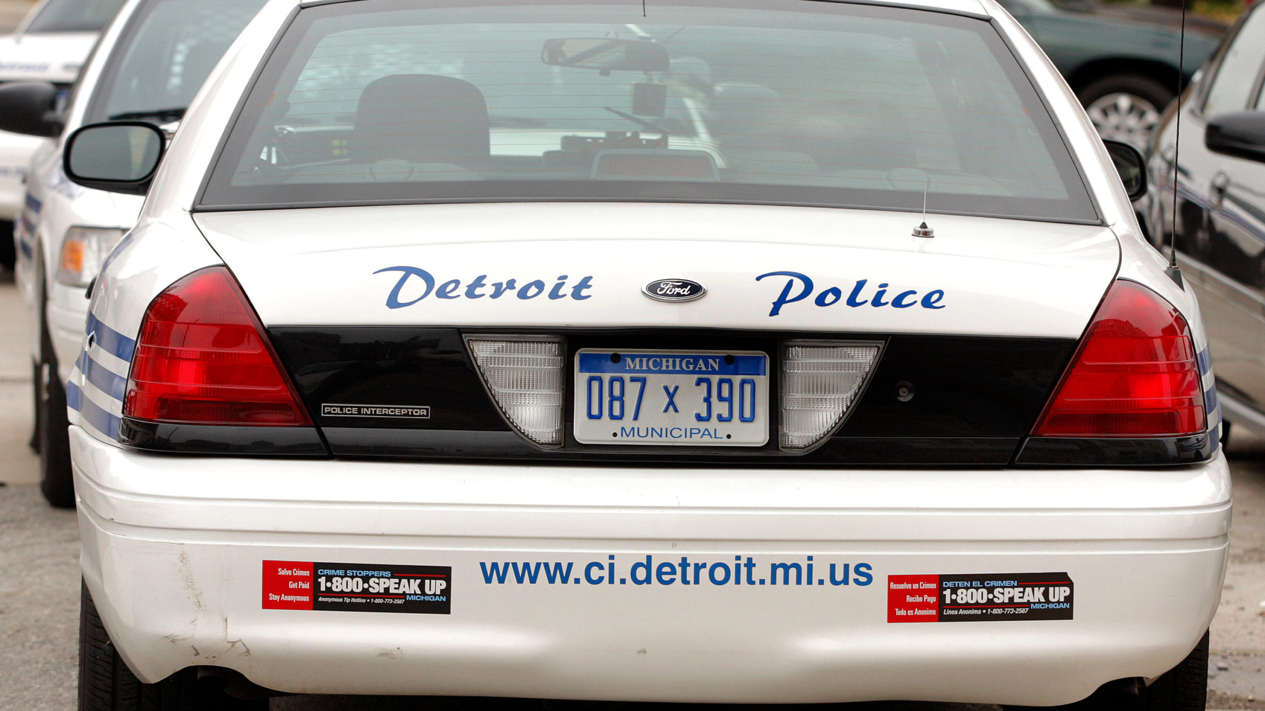 Carro da polícia de Detroit, nos EUA. Crédito: Bill Pugliano/Getty