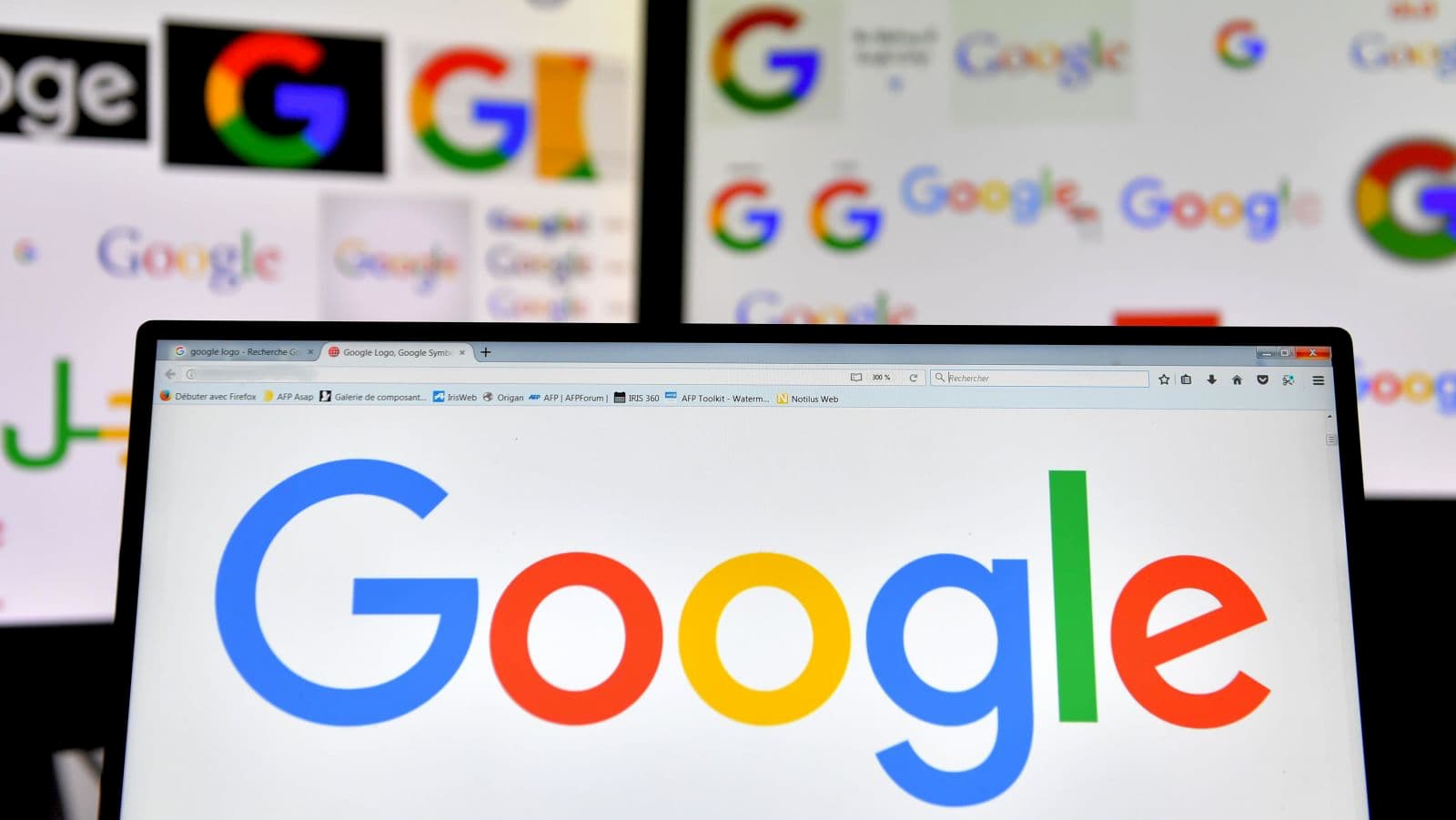 Logo do Google aberto em um computador