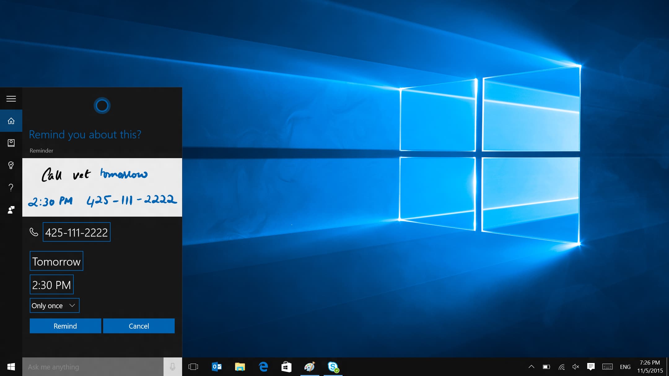 Área de trabalho do Windows 10