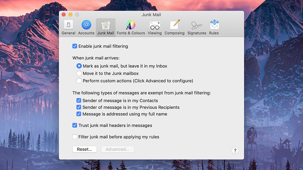Opção de lixo eletrônico do Apple Mail. Crédito: Gizmodo
