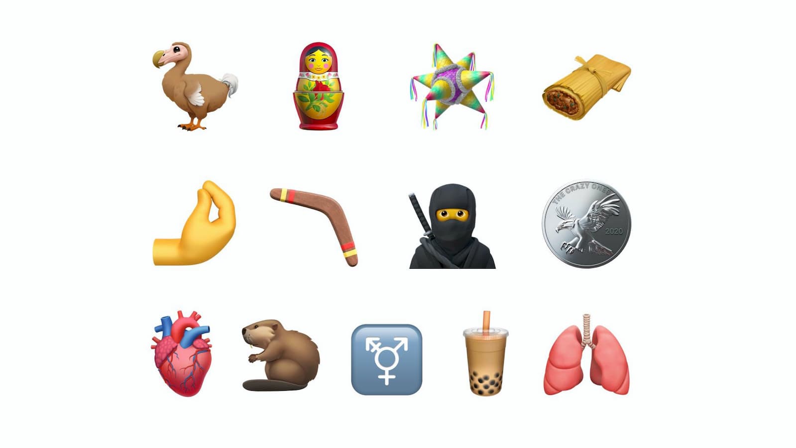 Novos emojis da Apple para 2020
