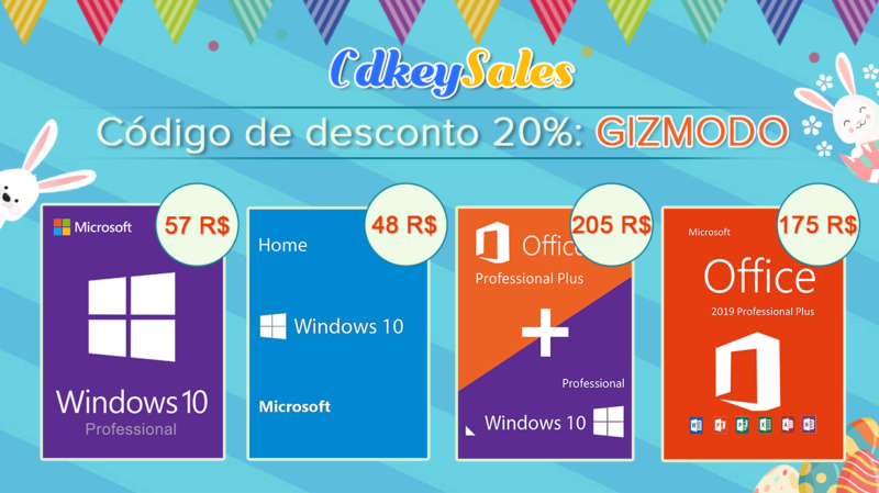 Leitor do Gizmodo, você tem desconto para comprar Pacote Office e Licenças  para Windows 10 - Giz Brasil