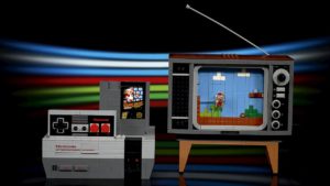 Conjunto de Lego recria o NES e Super Mario Bros em uma TV de tubo