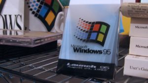 Lançamento do Microsoft Windows 95. Crédito: Marcin Wichary/Flickr