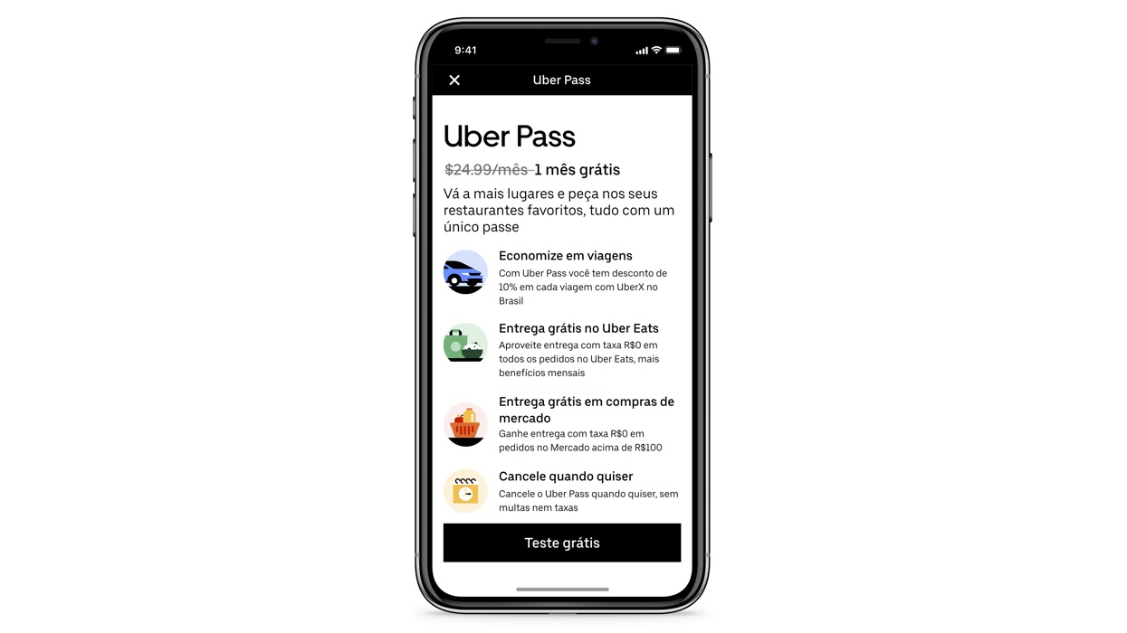 Tela do Uber Pass, o serviço de assinatura da Uber