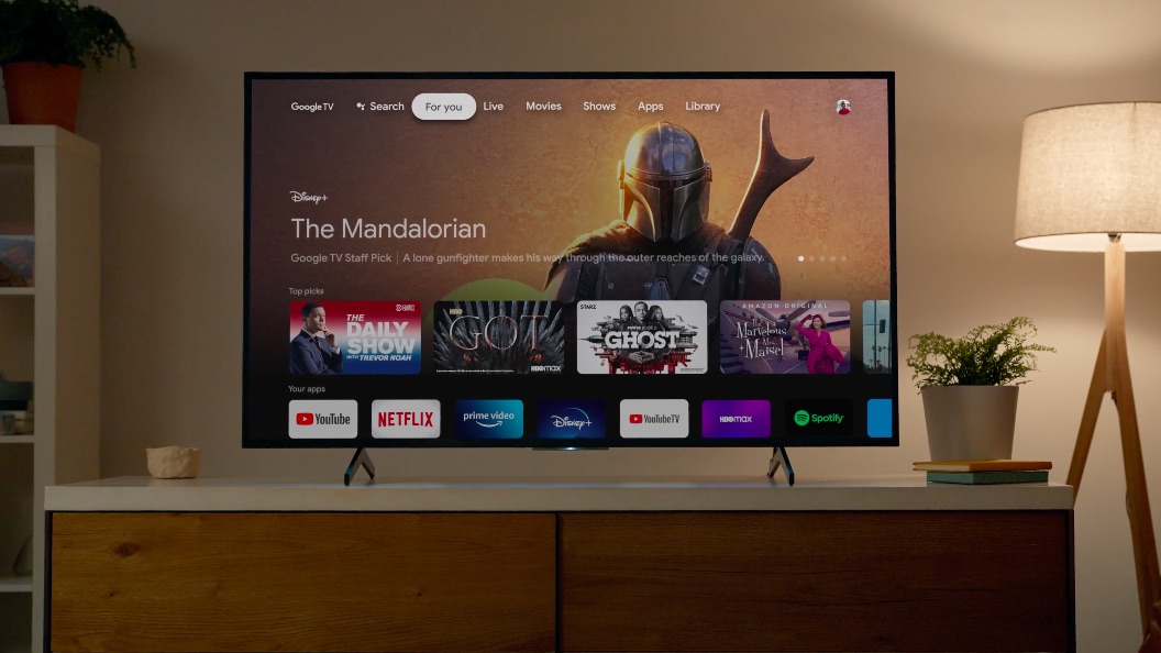 Nova interface do Google TV
