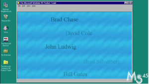 Créditos secretos no Windows 95. Imagem: Living Computers: Museum + Labs