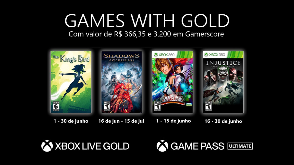 Lançamentos no Xbox Live Gold os jogos que chegam em junho de 2021