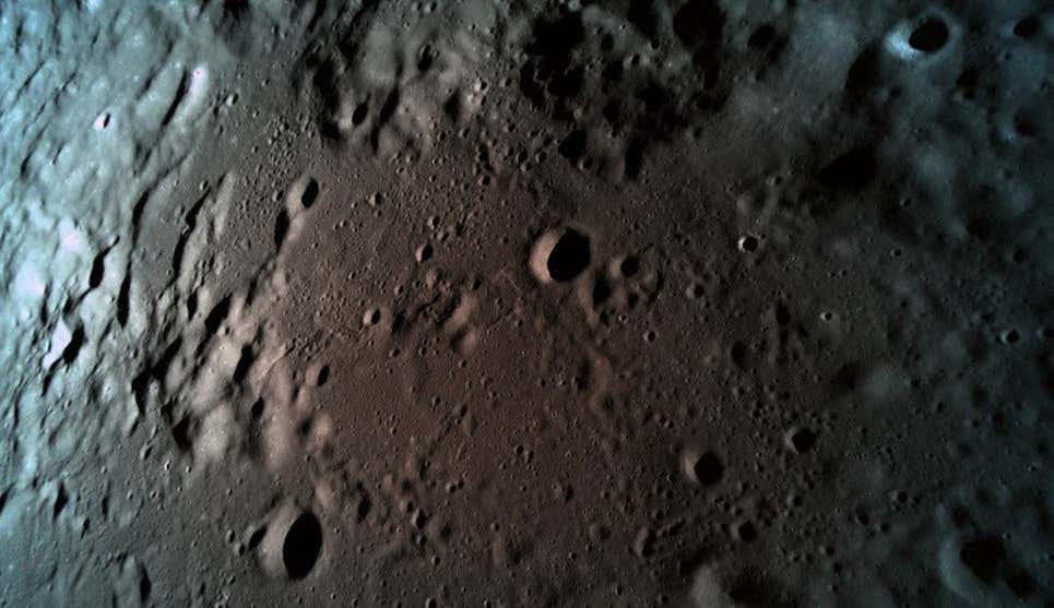 A visão final da Beresheet antes de colidir com a superfície lunar.