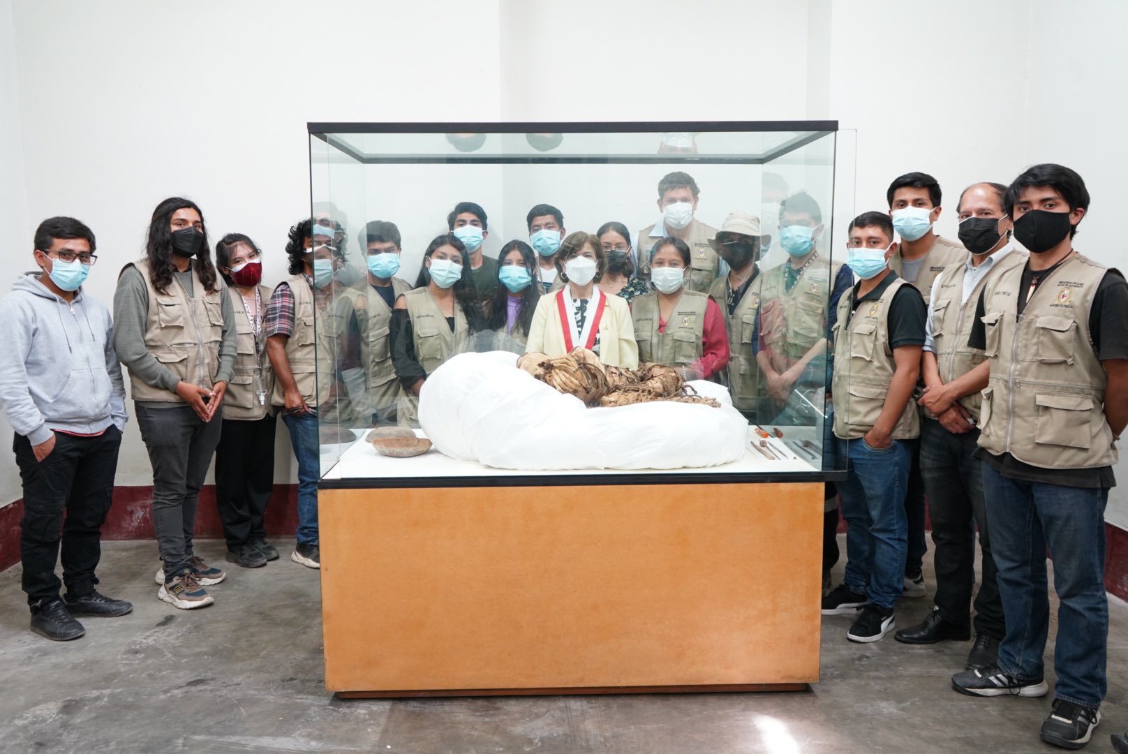 Múmia exposta em Lima, no Peru