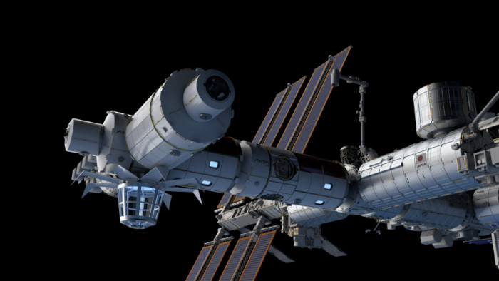 Nova estação comerical começará a ser construída anexada à ISS. Imagem: Axiom Space/Divulgação