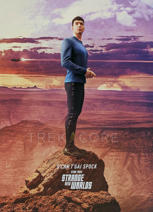 Poster de Star Trek: Strange New Worlds, com o nome completo de Spock