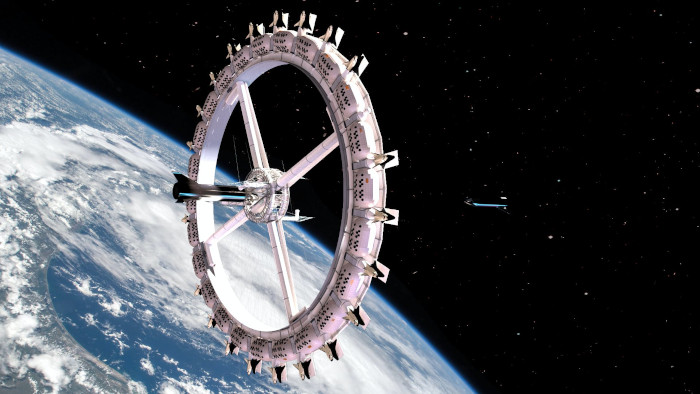 Resort espacial será um dos projetos que pretendem explorar o turismo espacial. Imagem: AOC/Divulgação