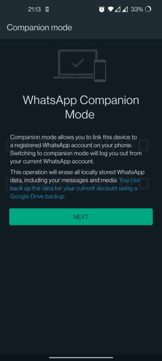 Novo "Modo Companion" no WhatsApp