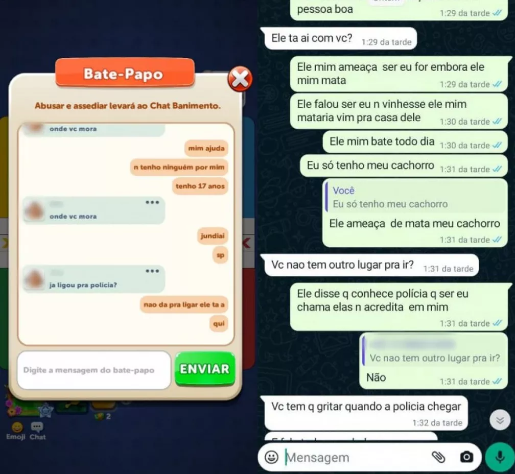 Garota usa mensagem de jogo online para denunciar agressão do namorado -  Giz Brasil