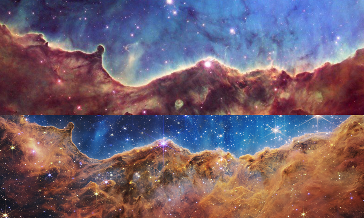 Comparação James Webb Hubble
