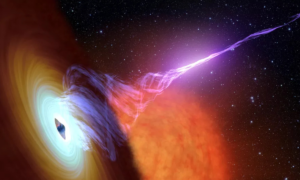 Jato de um milhão de anos-luz emitido por buraco negro é detectado em galáxia próxima