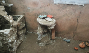 Casa de classe média em Pompeia descoberta por arqueólogos em 2018.