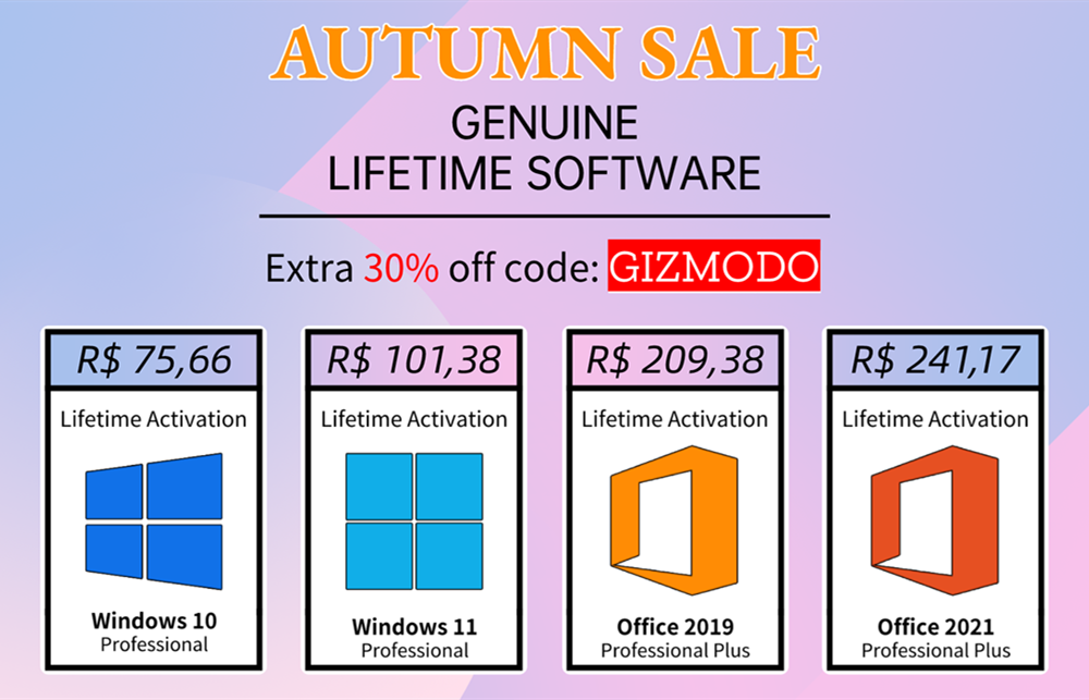 Super oferta: R$75 Windows 10 Pro Genuine vitalício e R$126 Office ProPlus
