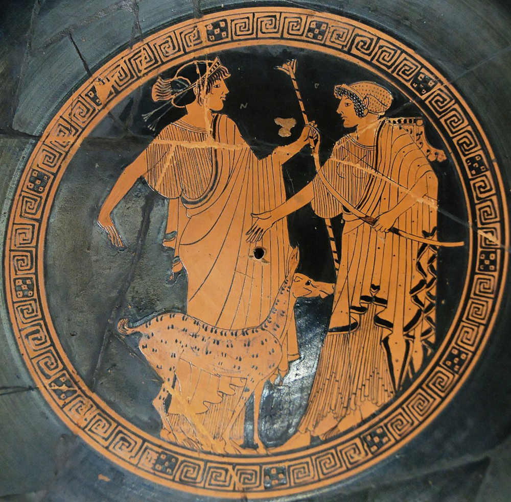 Representação dos deuses Apolo e Ártemis. Imagem: Wikimedia Commons