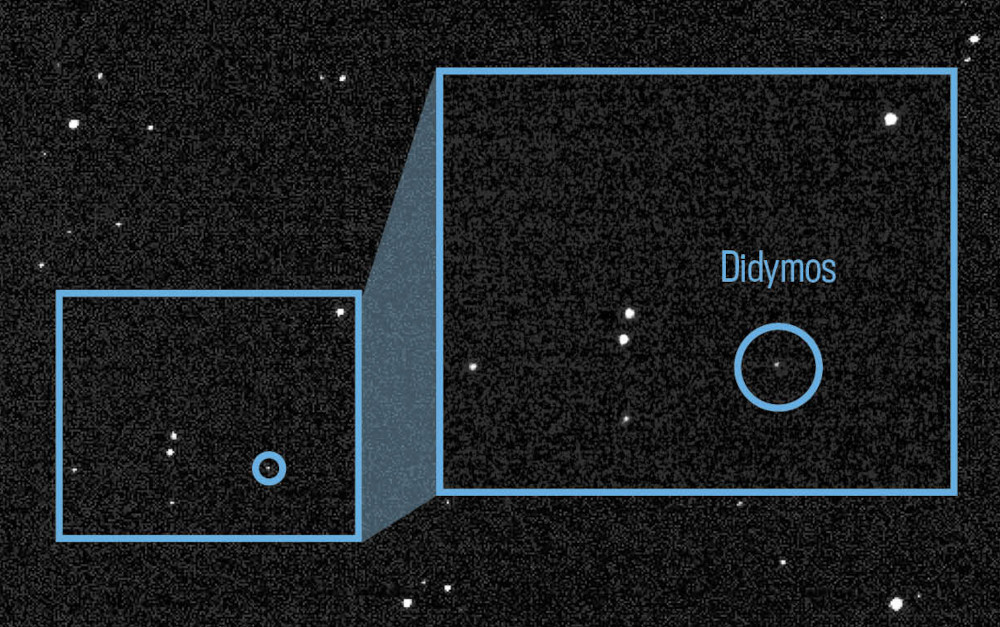 Foto de Didymos captada pela sonda DART, em 27 julho de 2022. Imagem: NASA/Divulgação