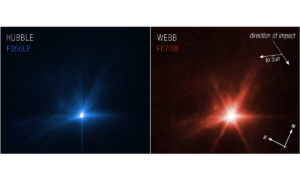 Juntos, James Webb e Hubble captam colisão de DART com asteroide; veja