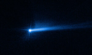 Nova foto do Hubble mostra cauda gêmea do asteroide desviado pelo DART