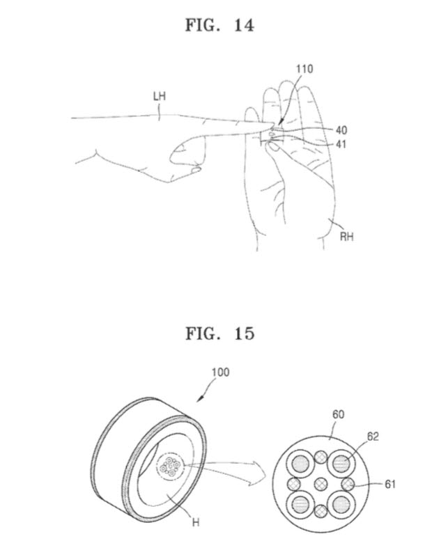 Imagem da patente do anel inteligente da Samsung. Imagem: Naver/Reprodução