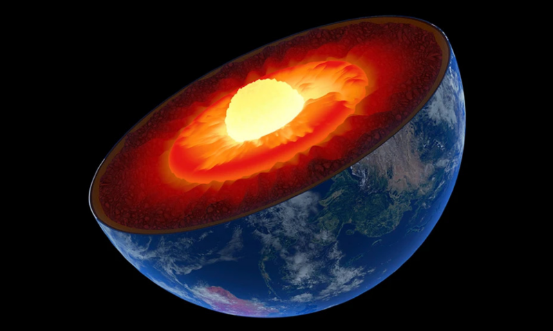 The Earth's core stopped spinning and started spinning in the opposite direction