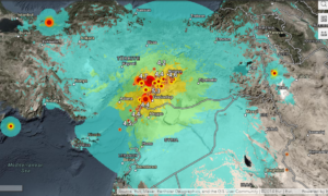 Um mapa de calor dos terremotos que aconteceram desde 1970