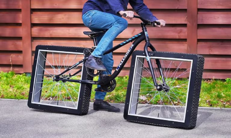 Assista à nova bicicleta com rodas quadradas que não giram
