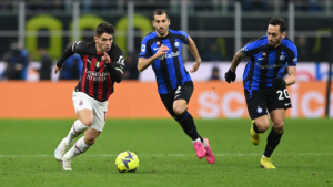 Inter e Milan no jogo de ida das semifinais da Uefa Champions League