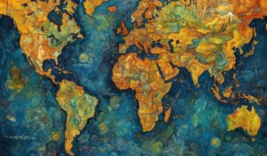 Van Gogh, Monet e Banksy: IA gera 19 mapas-mundi feitos por artistas famosos