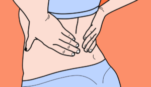 ilustração que representa alguém com dor nas costas